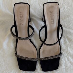 SCHUTZ Black and Embellished Women's Heels